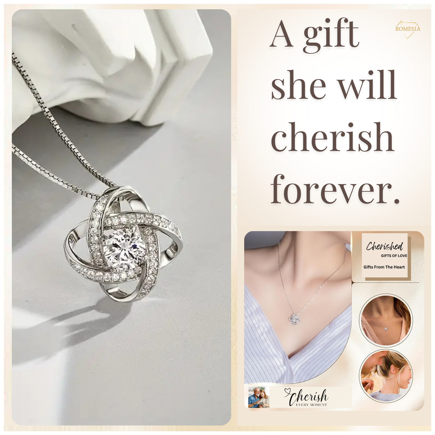 Lion Daughter Necklace from Dad-My Baby Girl-Love Knot Necklace