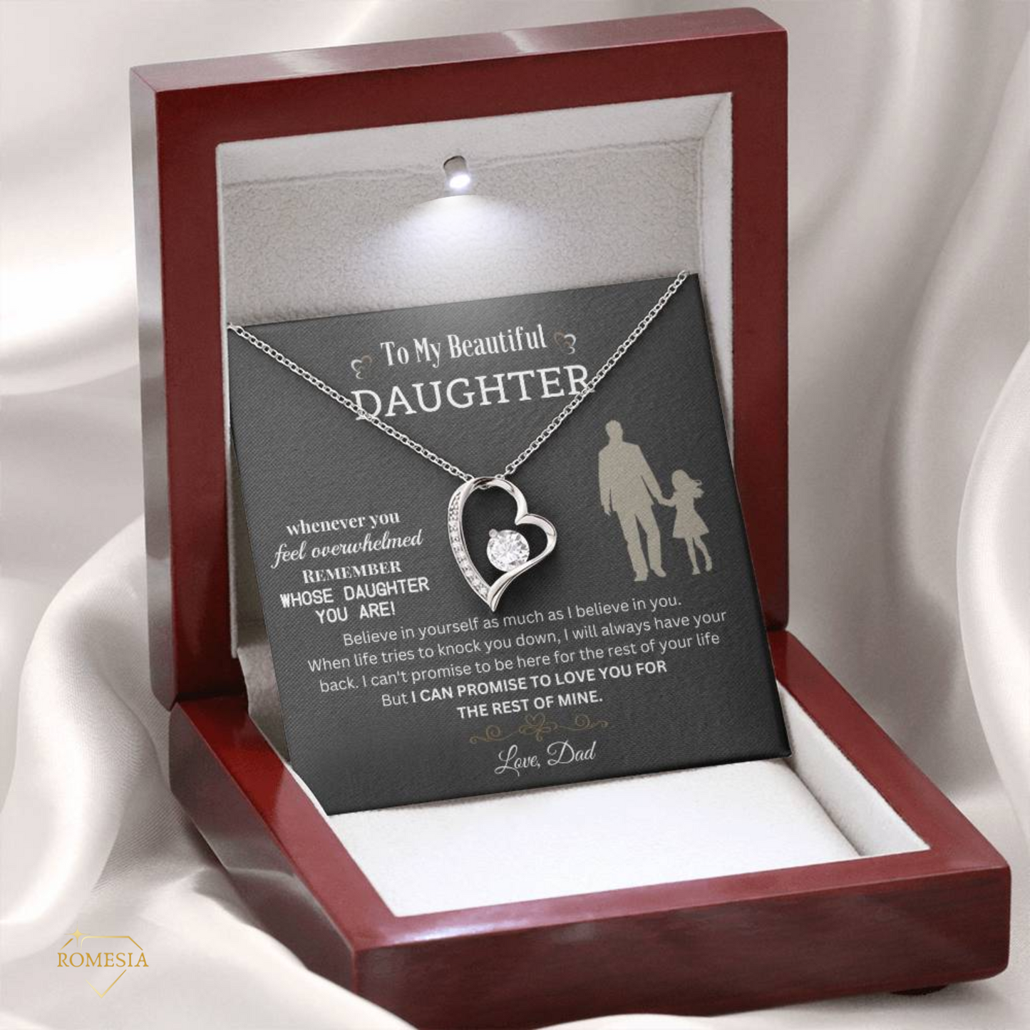 Daughter from Dad-Remember-Forever Love Necklace