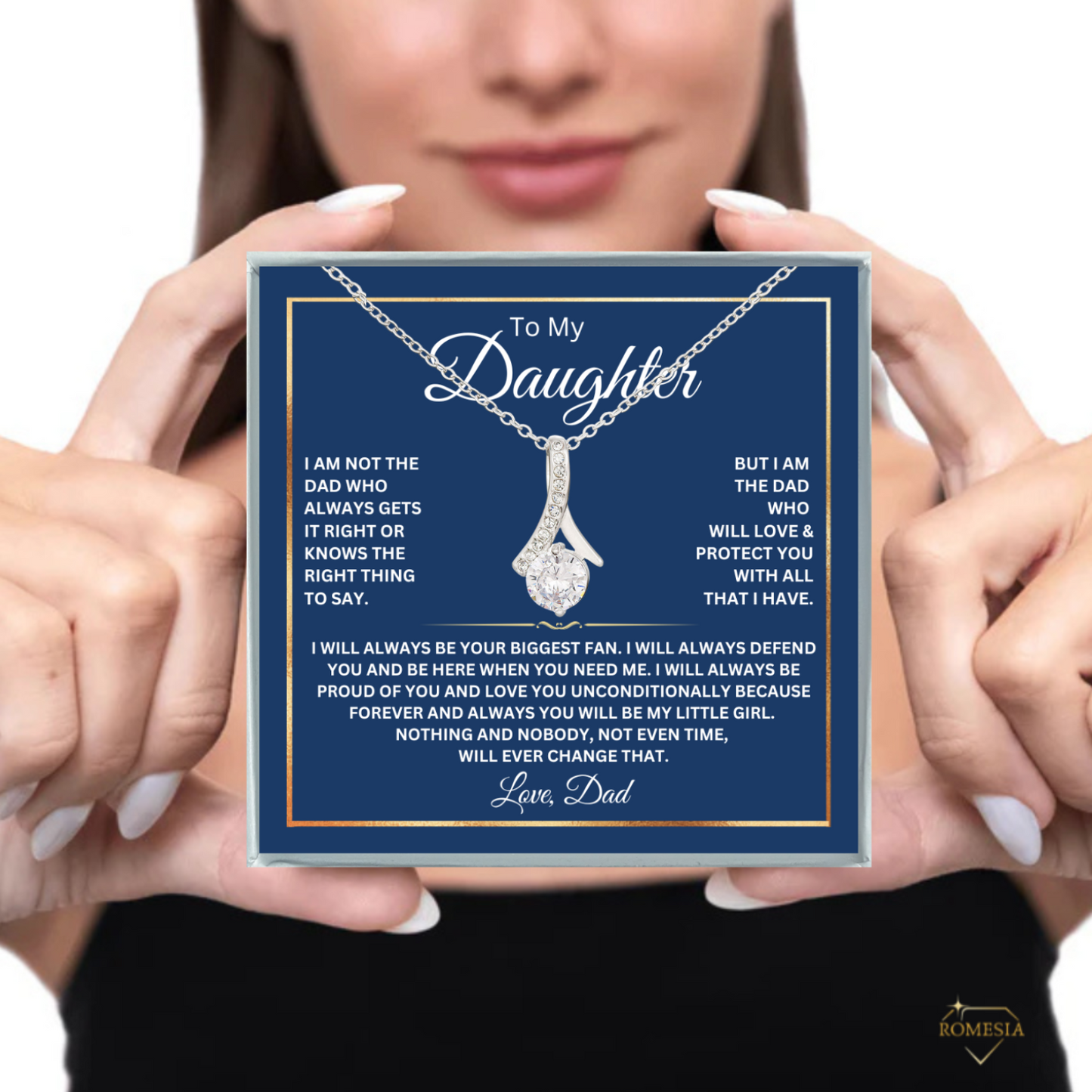 To My Daughter-Fan Ribbon-Alluring Beauty Necklace