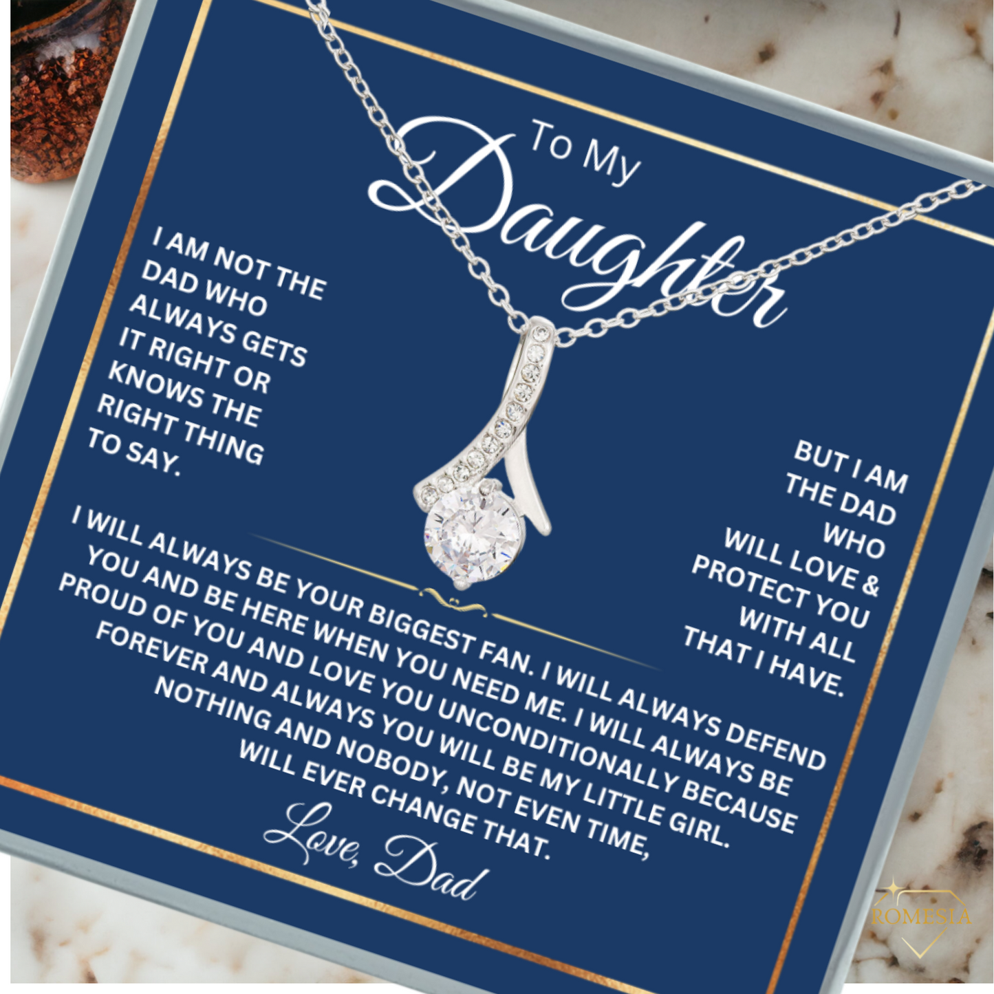 To My Daughter-Fan Ribbon-Alluring Beauty Necklace