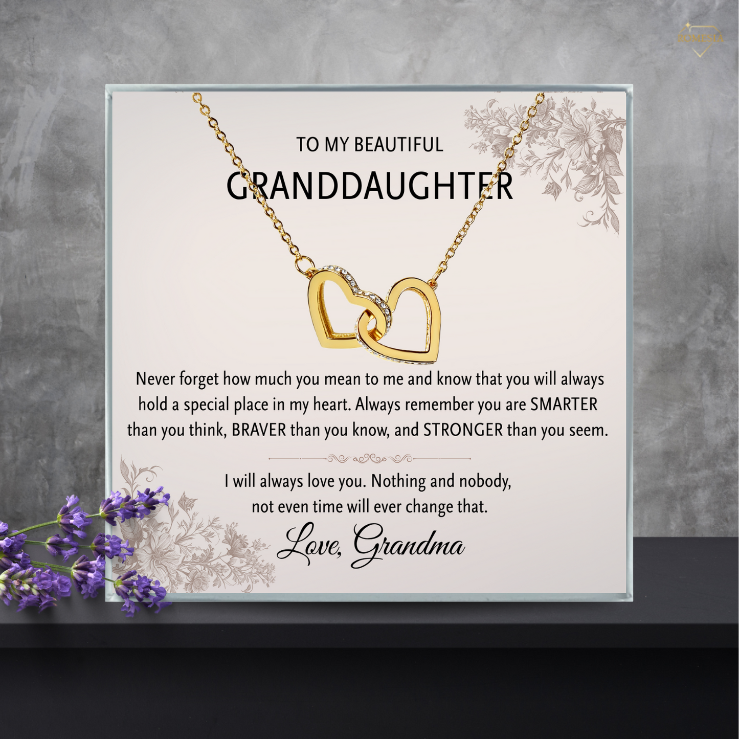 To My Granddaughter Interlocking Hearts Necklace – Meaningful Gift of Love & Connection