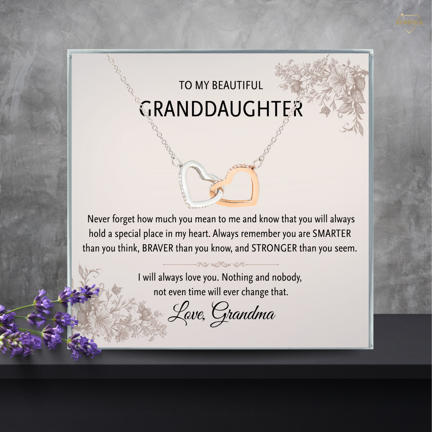 To My Granddaughter Interlocking Hearts Necklace – Meaningful Gift of Love & Connection