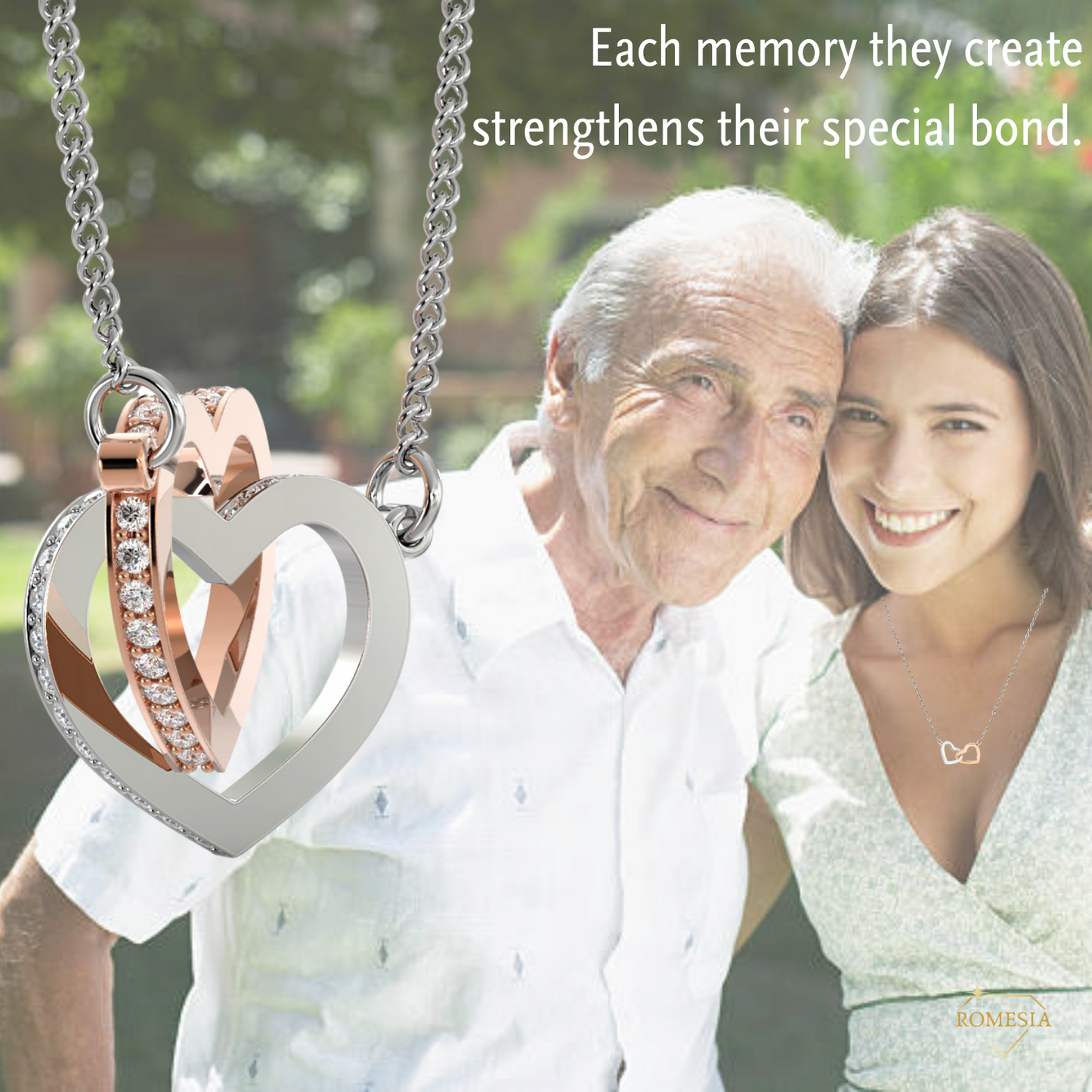 To My Granddaughter from Grandpa-Interlocking Hearts Necklace