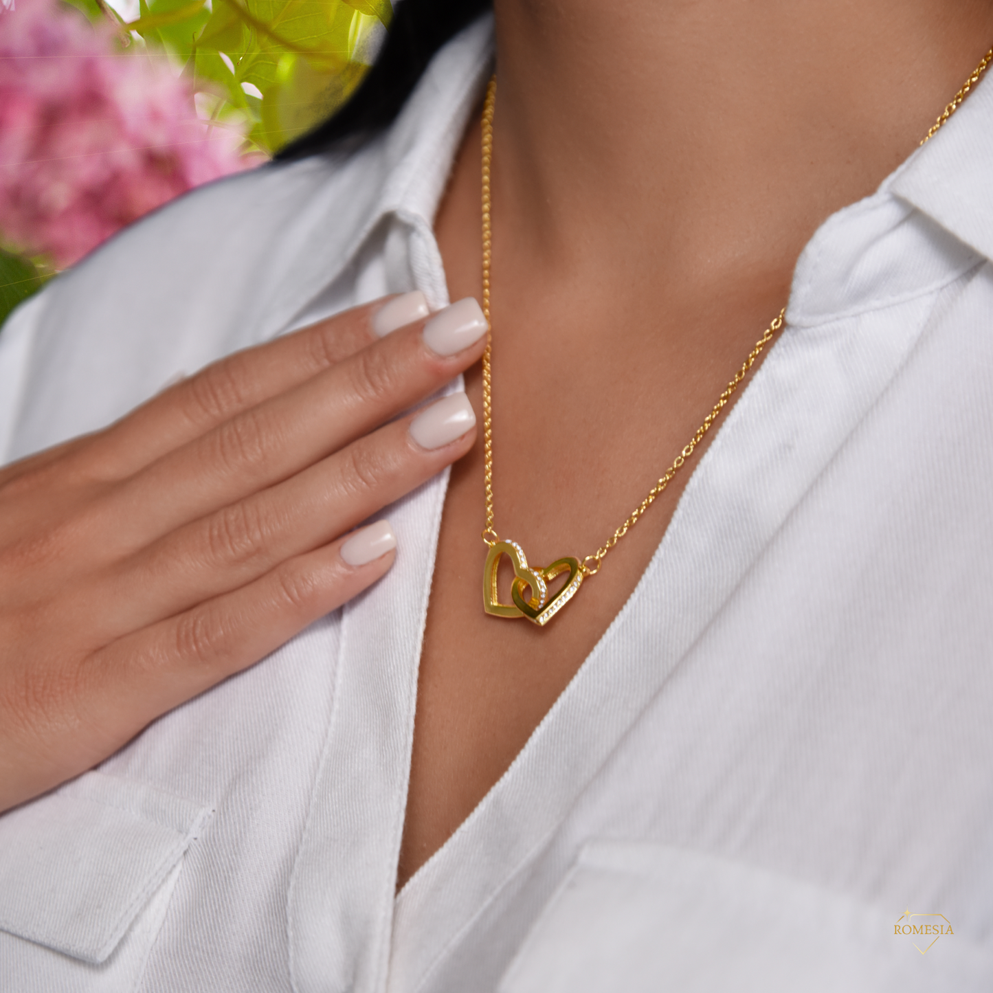To My Granddaughter from Grandpa-Interlocking Hearts Necklace
