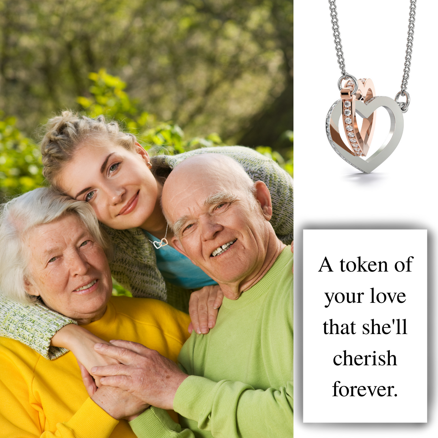 To My Granddaughter Interlocking Hearts Necklace – Meaningful Gift of Love & Connection