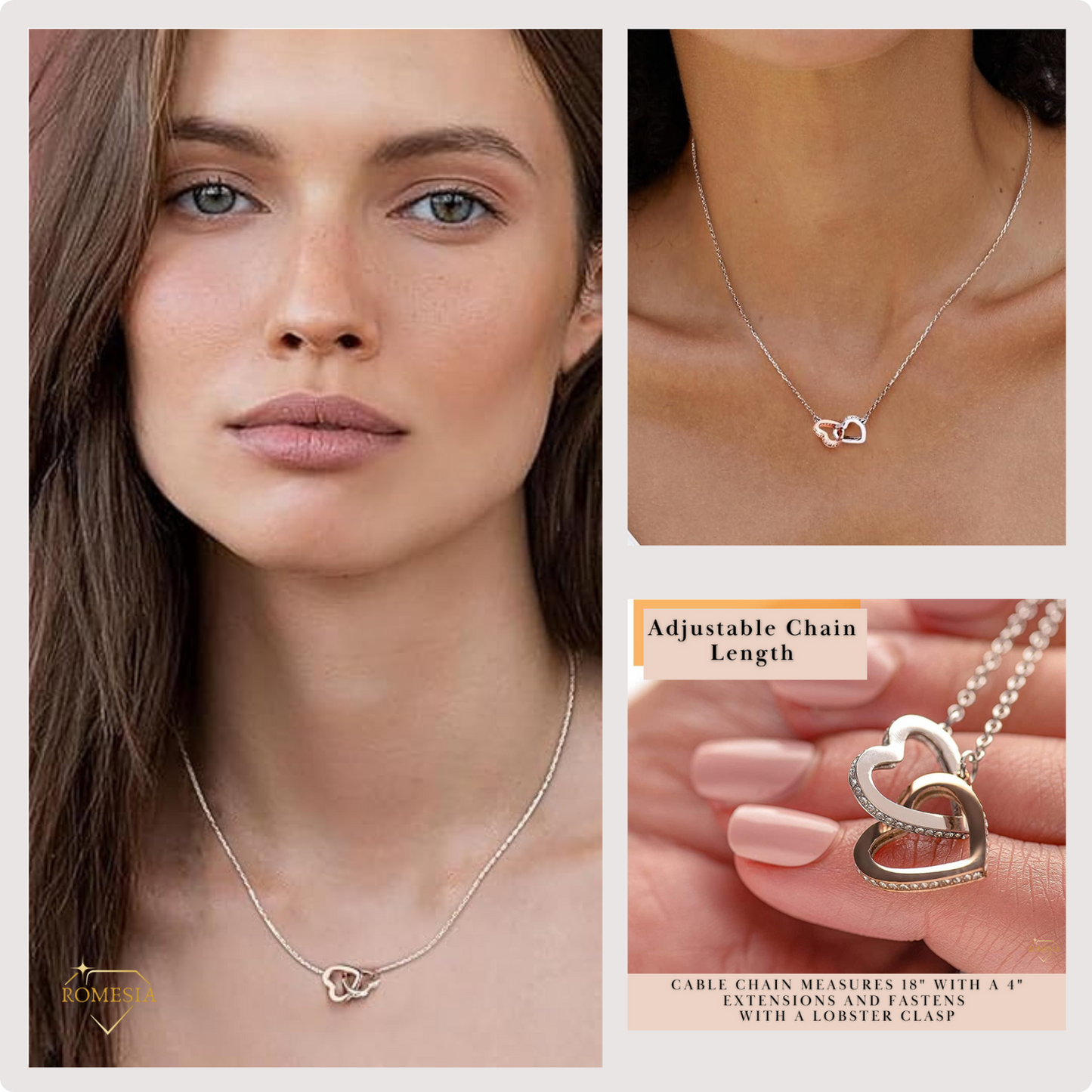 To My Granddaughter from Grandpa-Interlocking Hearts Necklace