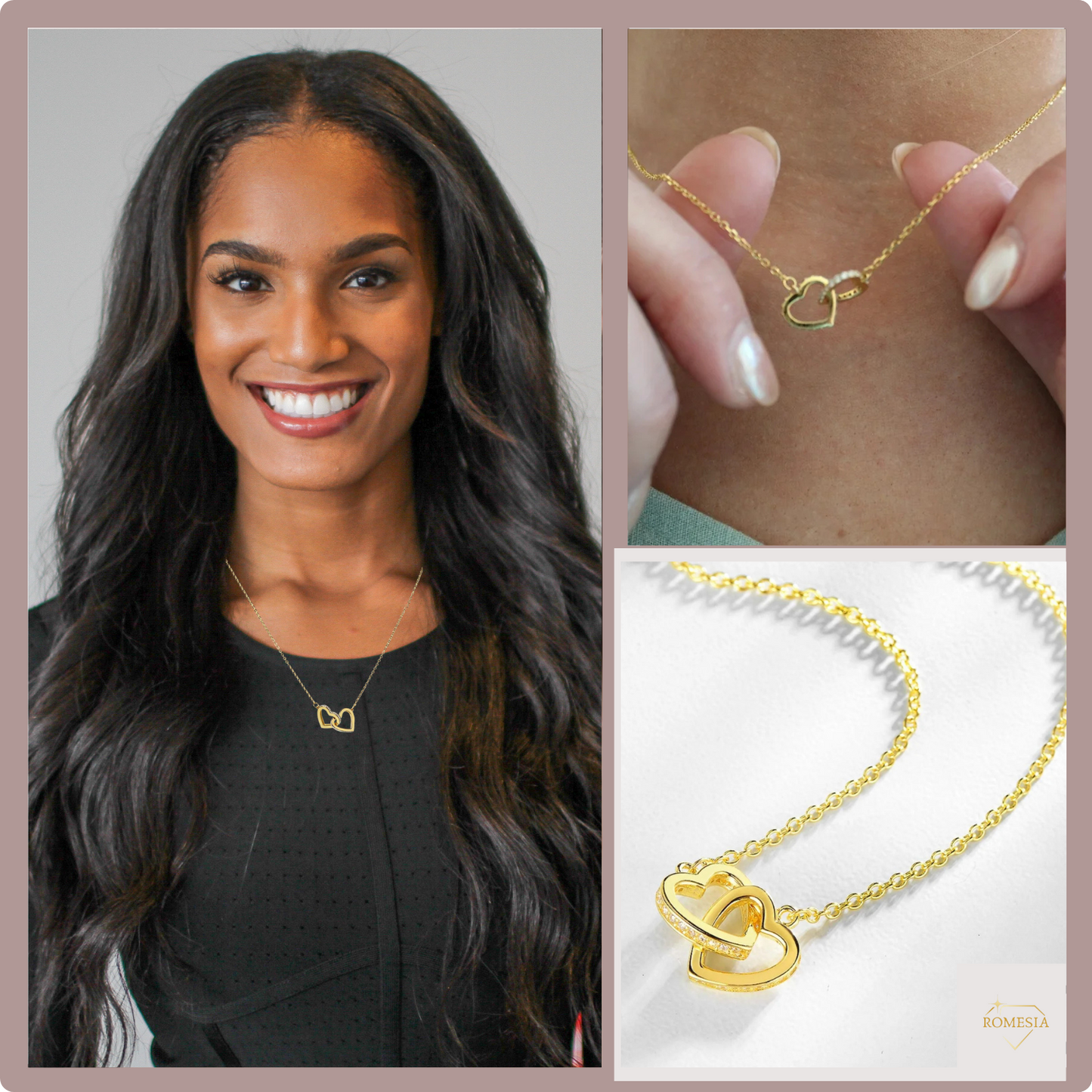 To My Granddaughter from Grandpa-Interlocking Hearts Necklace