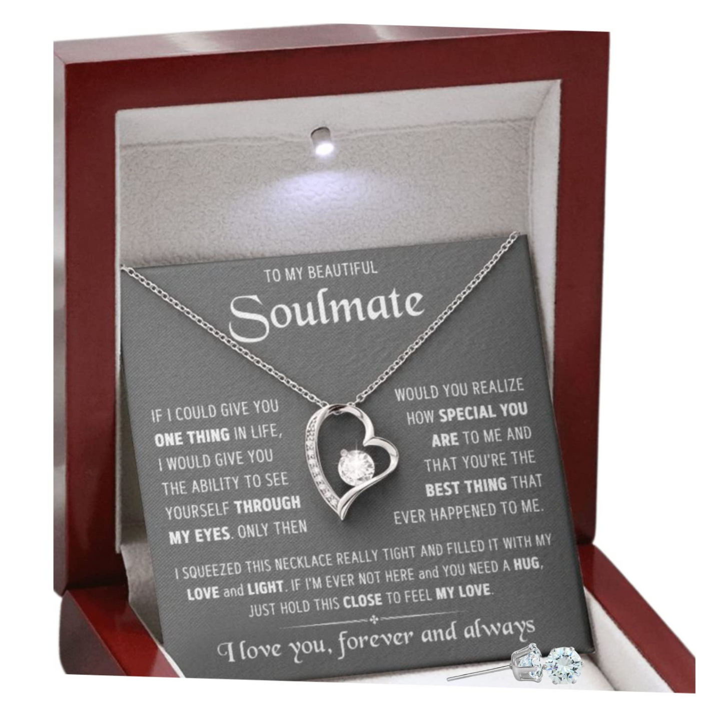 To My Soulmate-Forever Love Necklace w/earrings