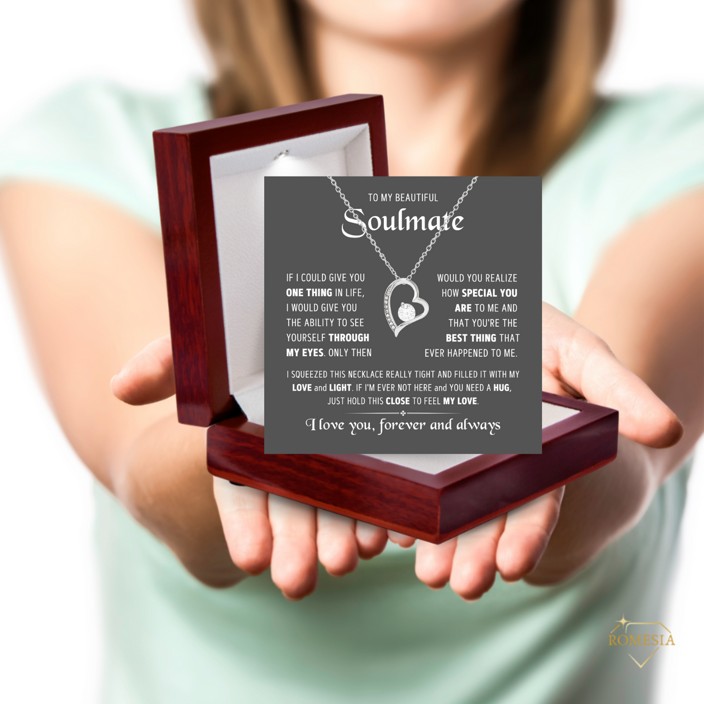 To My Soulmate-Forever Love Necklace w/earrings