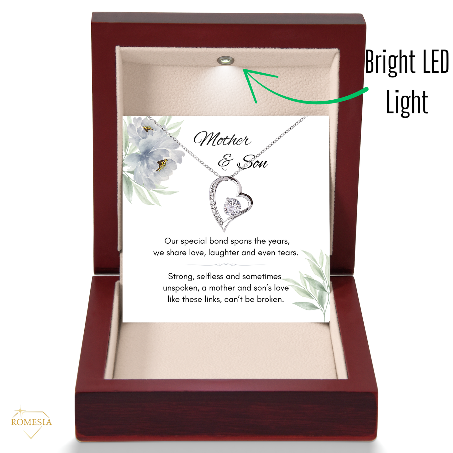 To My Mom from Son- Special Bond- Forever Love Necklace