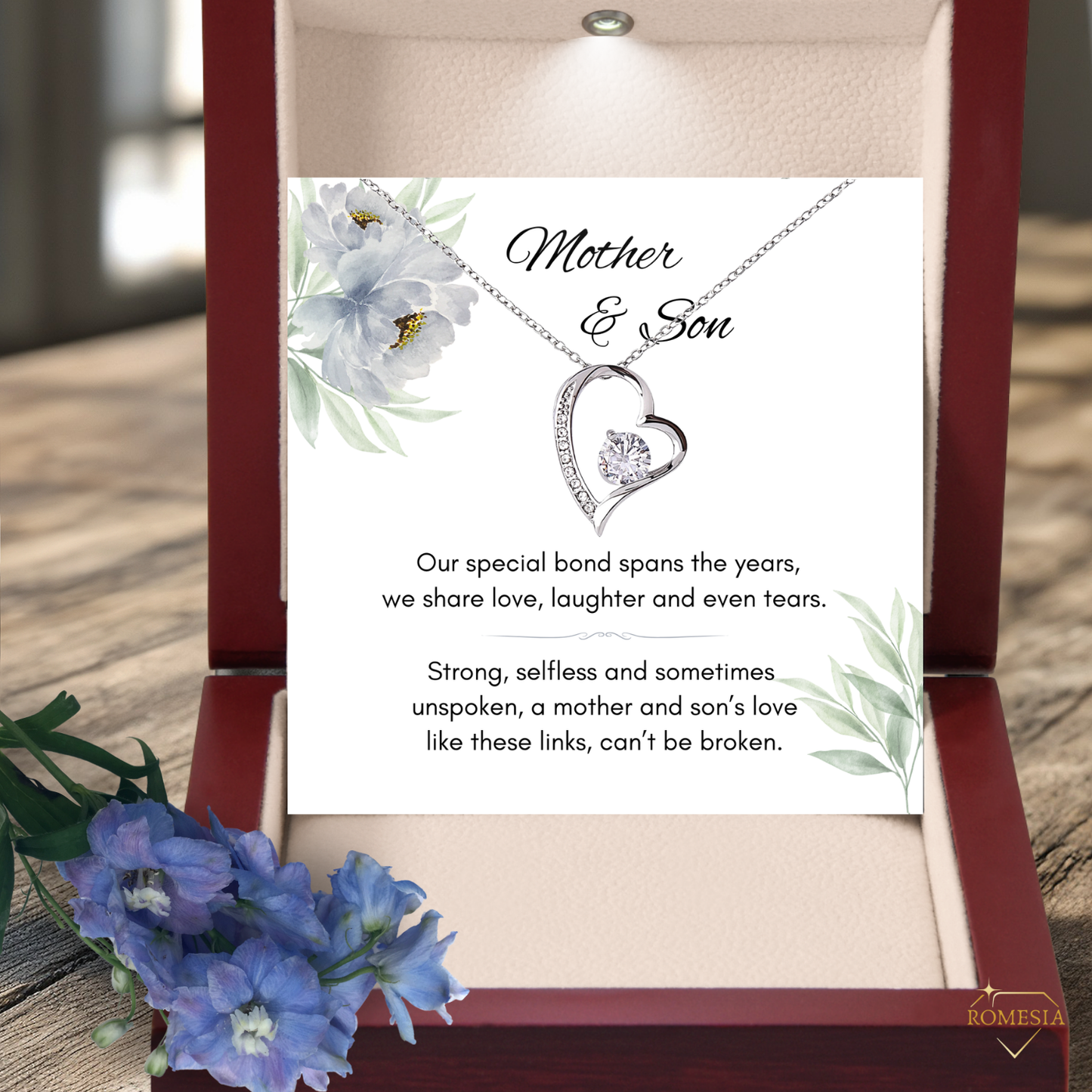 To My Mom from Son- Special Bond- Forever Love Necklace