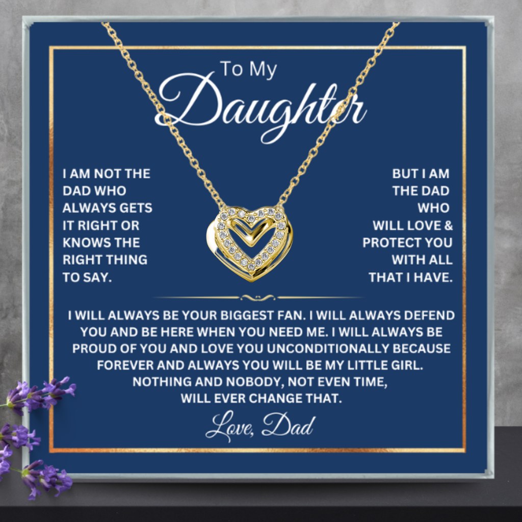 To My Daughter- Your Biggest Fan- Double Heart Pendent