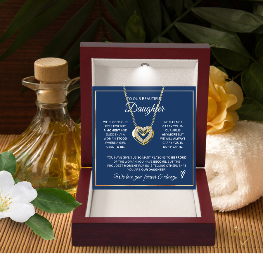 To Our Daughter-Proudest Moment- Psaaionate Hearts Pendent