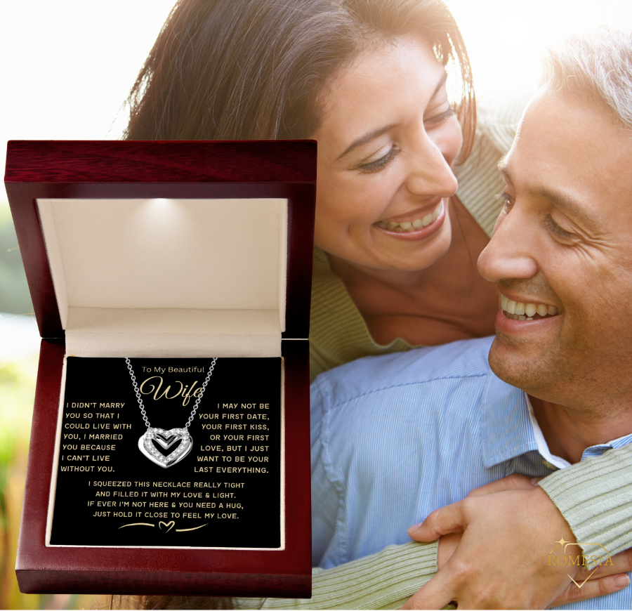 To My Wife-Love & Light-Passionate Hearts Necklace