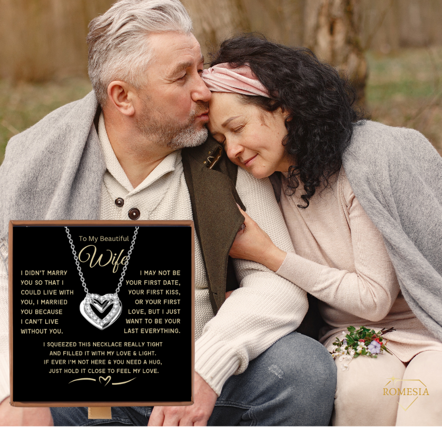 To My Wife-Love & Light-Passionate Hearts Necklace