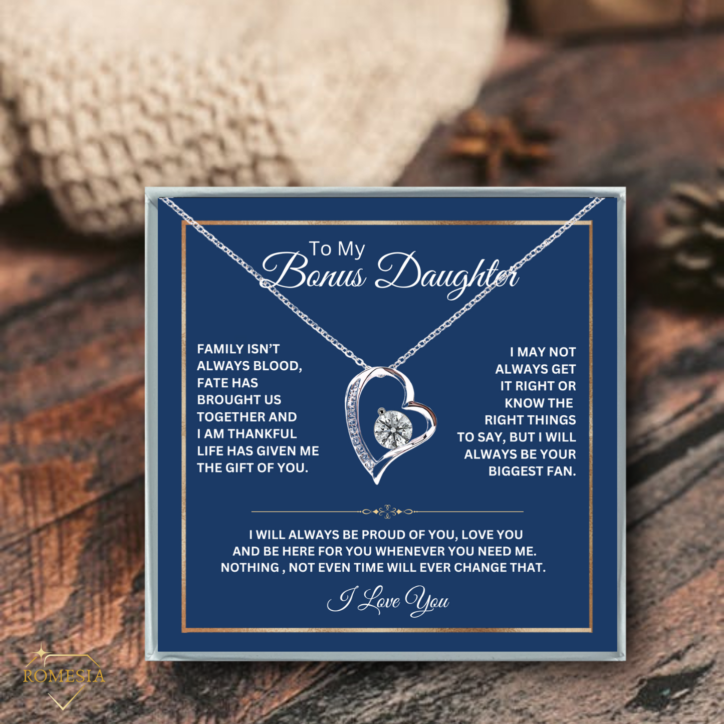 To My Bonus Daughter-Fate has brought us together-Forever Love Necklace