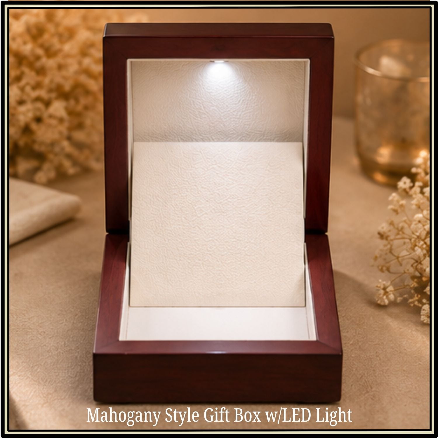 Mahogany Style Gift Box w/LED Light