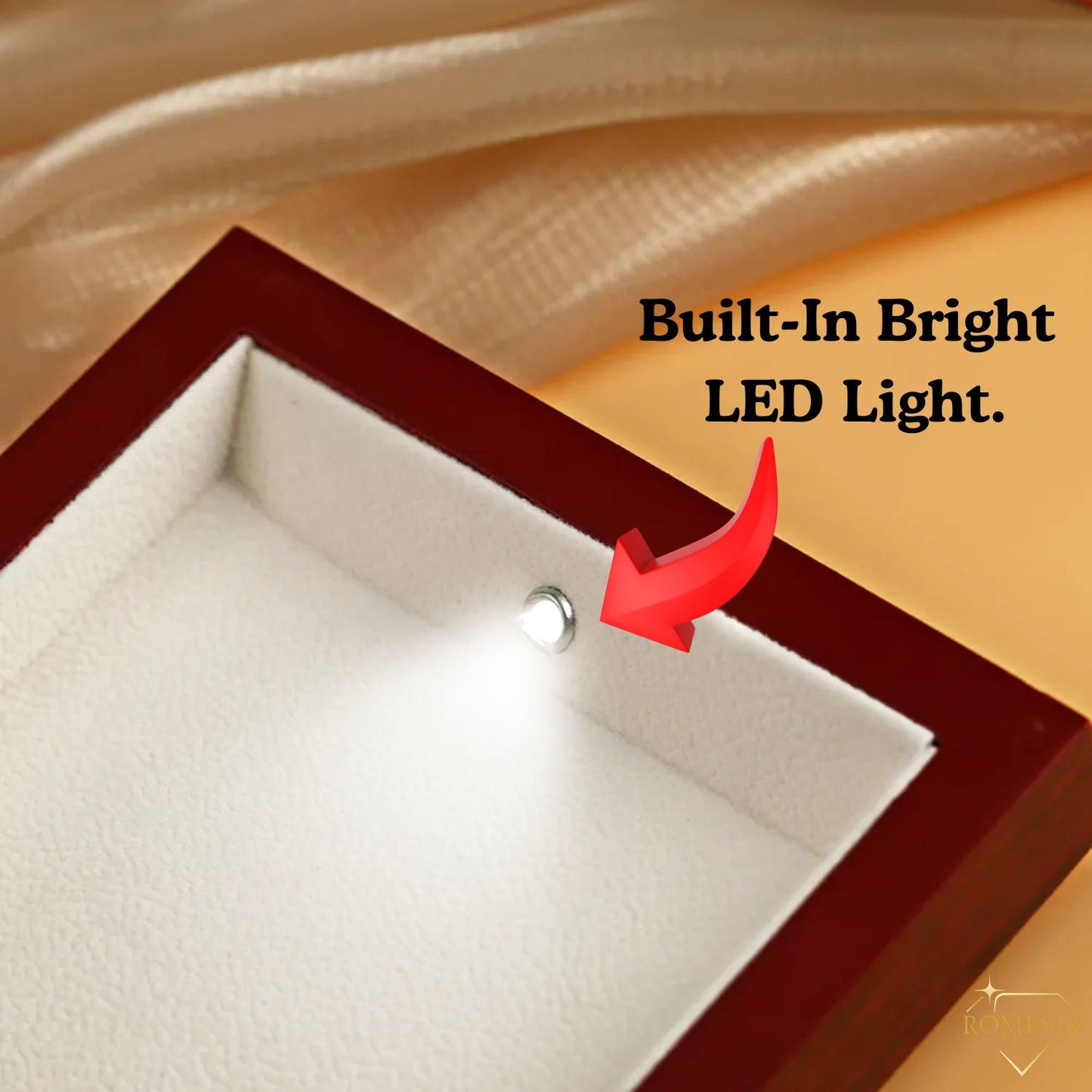Mahogany Style Gift Box w/LED Light
