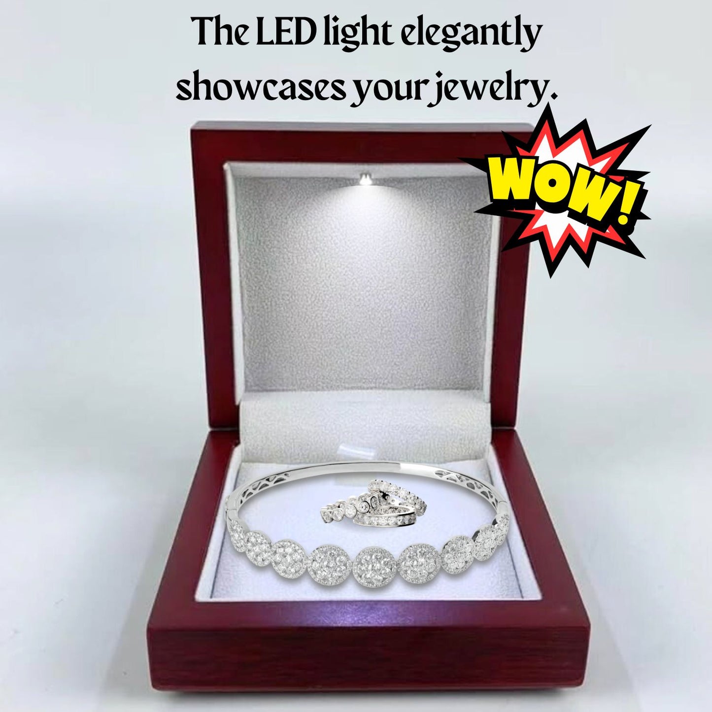 Mahogany Style Gift Box w/LED Light