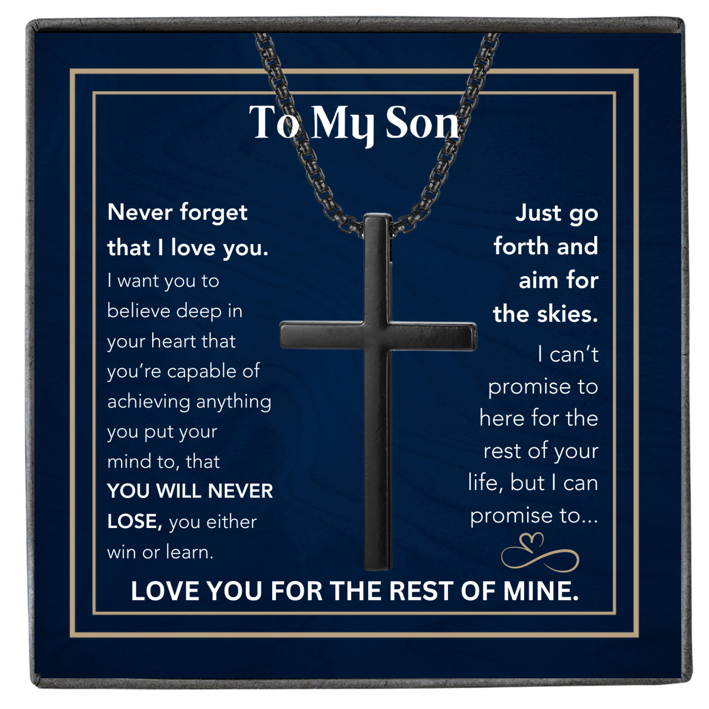 To My Grandson-Believe- Stainless Steel 24"in. cross necklace