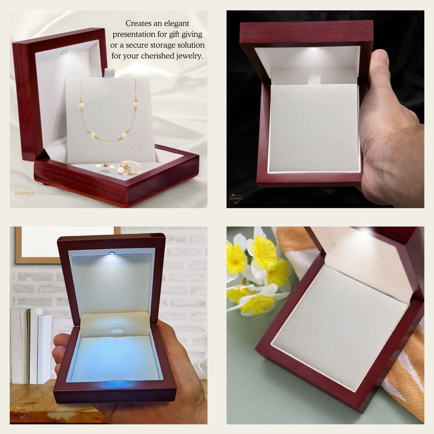 Mahogany Style Gift Box w/LED Light