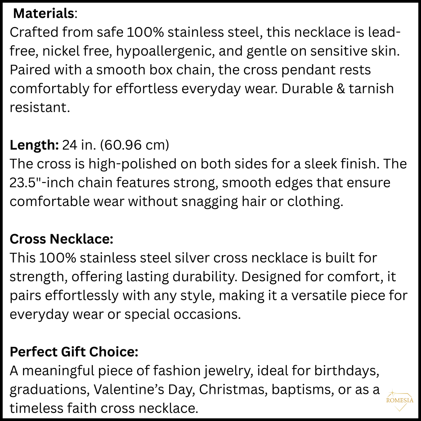 To My Son- Believe- Stainless Steel Cross Necklace Silver/Black