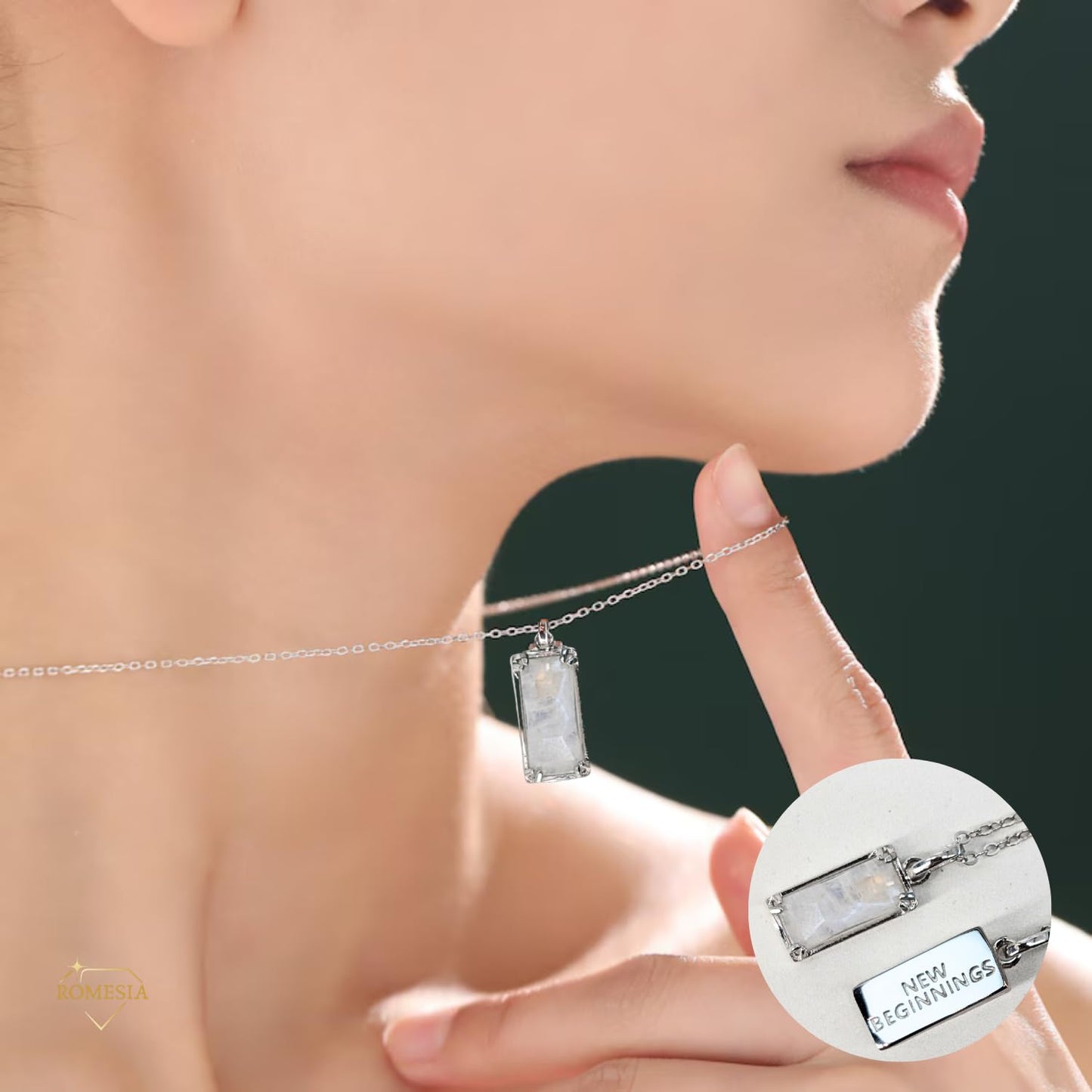 Real Genuine Moonstone - "Inner Growth" Sterling Silver Pendent