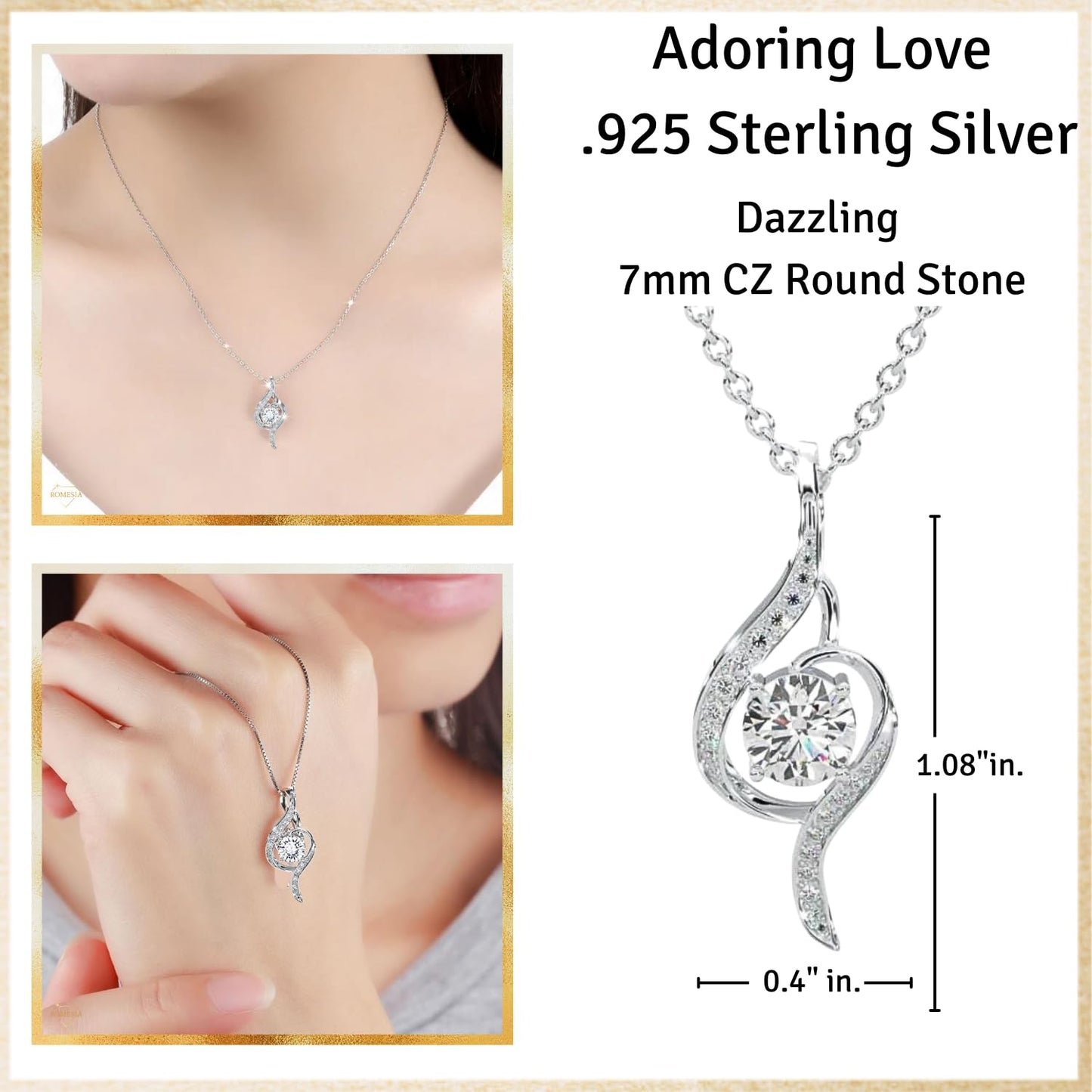 Daughter- Proudest Moment Mom- 925 Sterling Silver Adoring Love Necklace