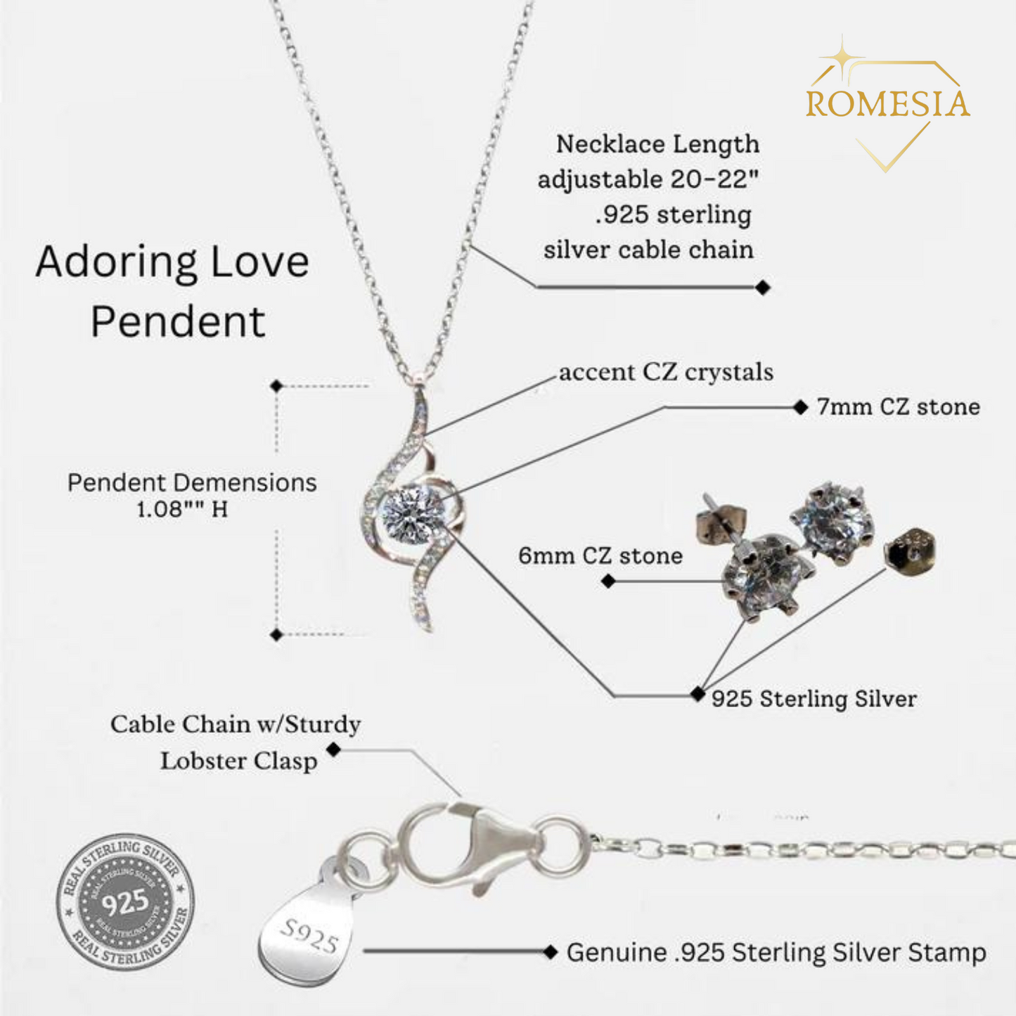 Daughter- Proudest Moment Mom- 925 Sterling Silver Adoring Love Necklace