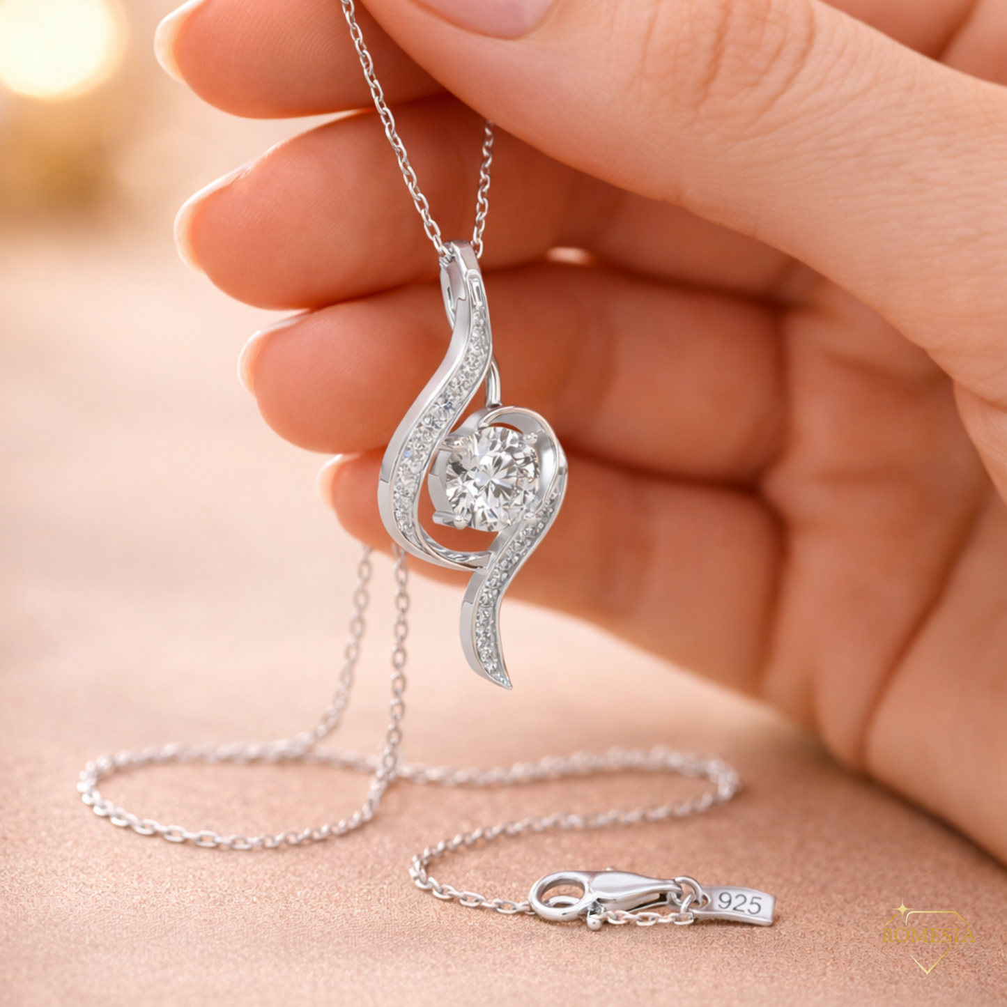 Wife necklace gift, Teardrop Necklace, available with 925 Earrings
