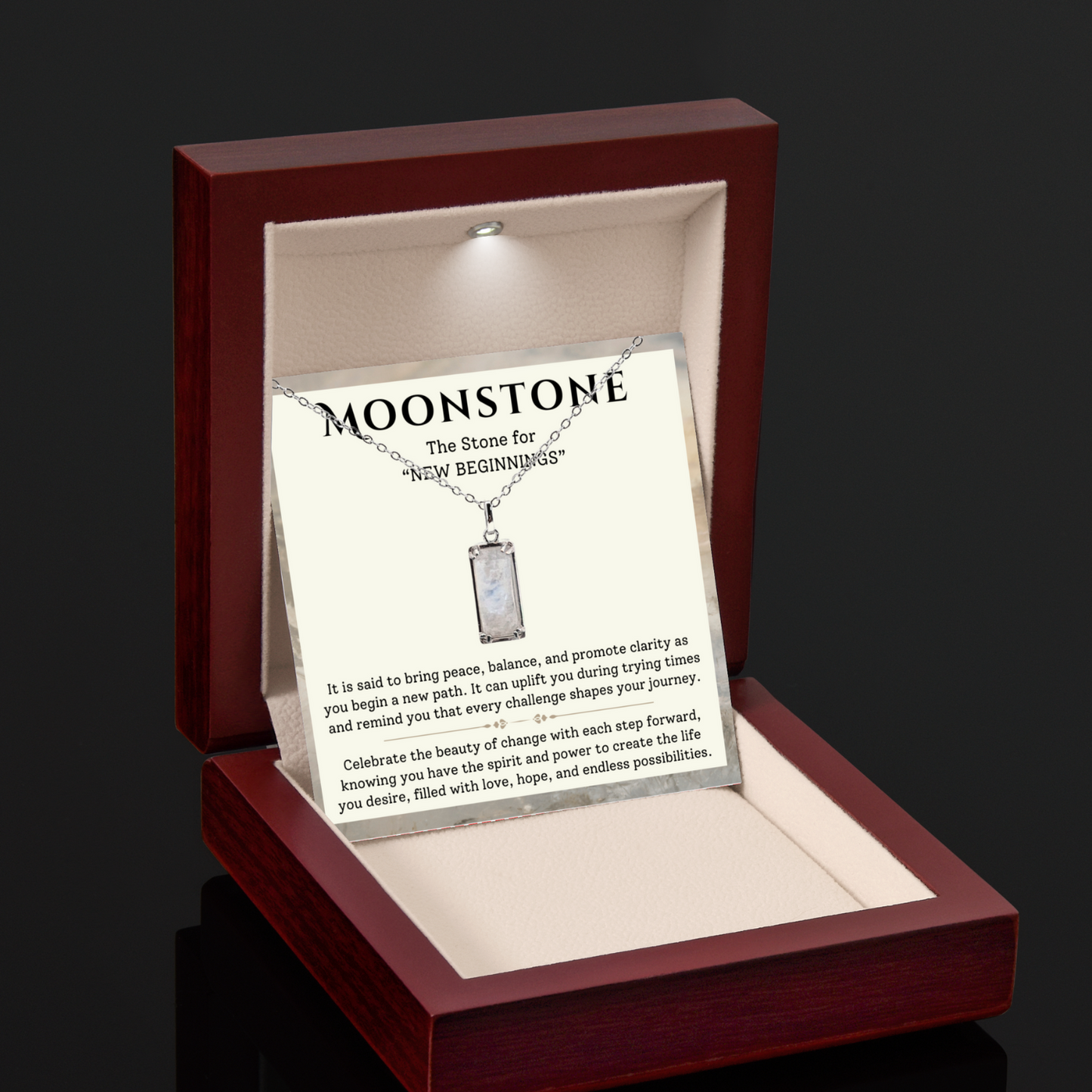 Real Genuine Moonstone - "Celebrate" Sterling Silver Pendent, with card
