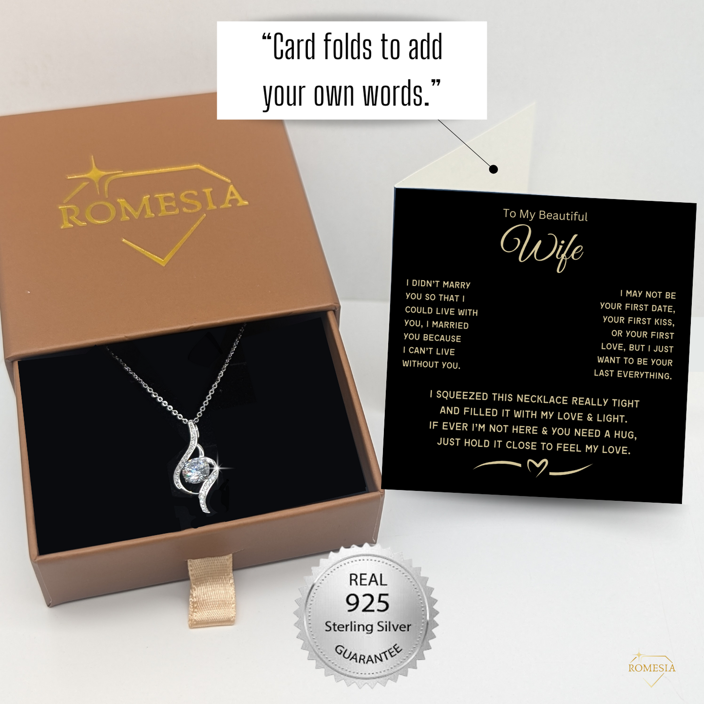 To My Beautiful Wife-My Love- Adoring Love Necklace