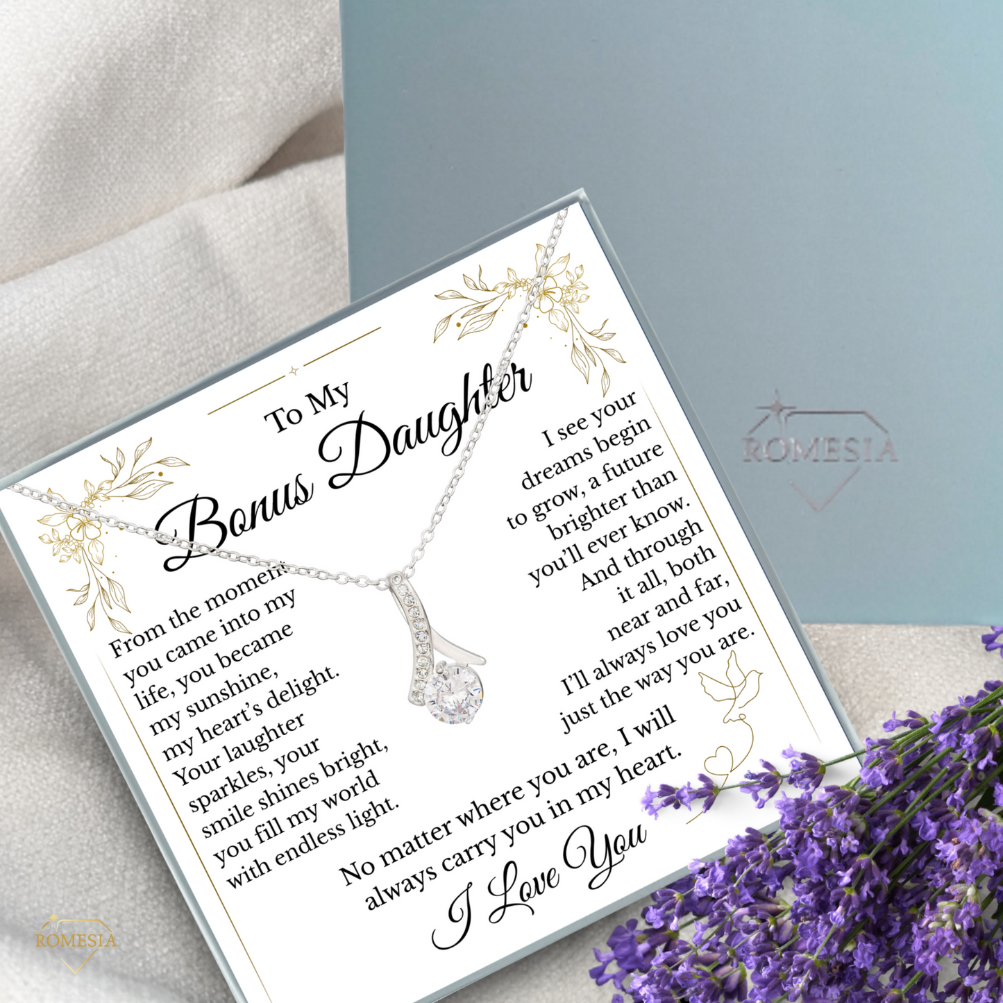 To My Bonus Daughter- Endless Light- Alluring Beauty Pendent