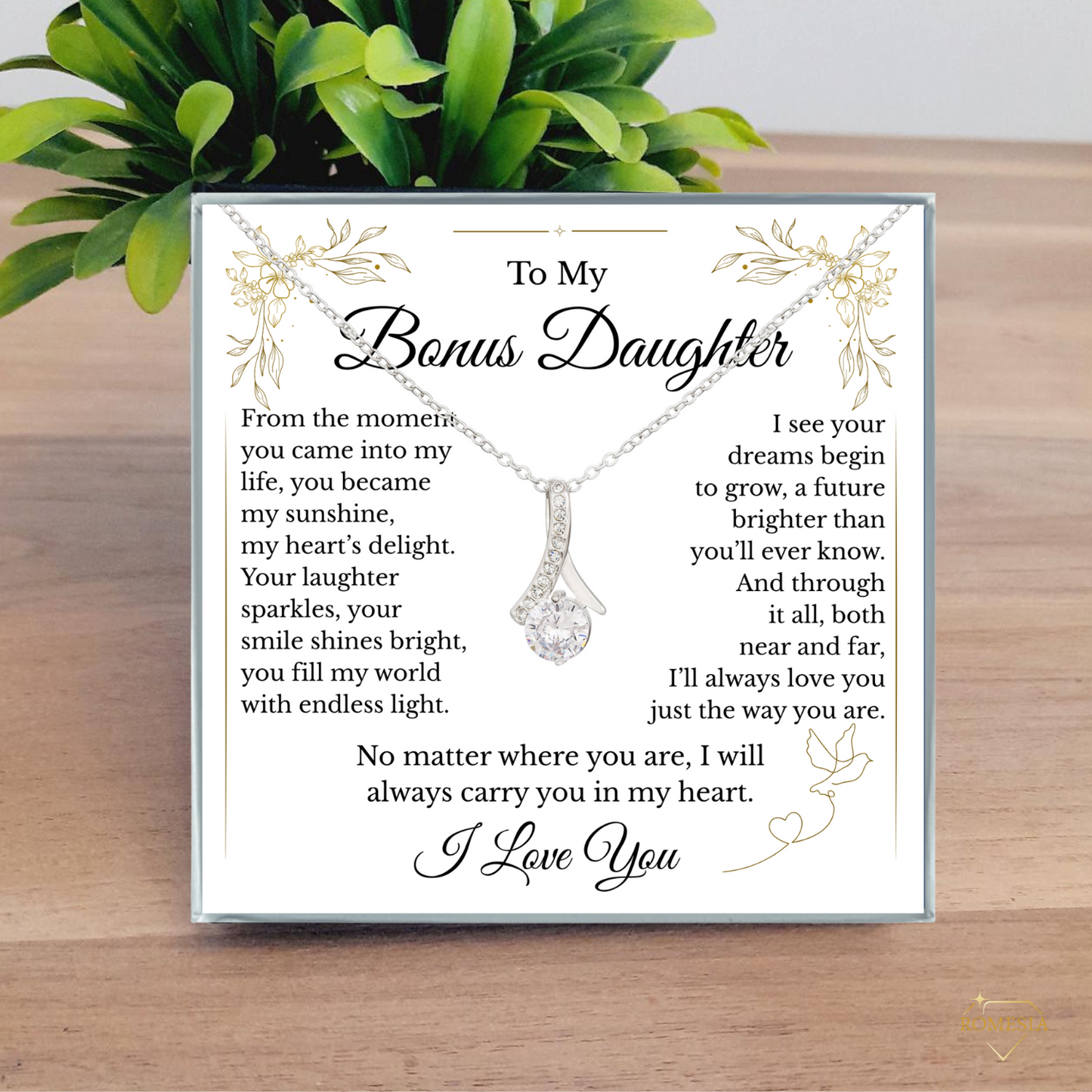 To My Bonus Daughter- Endless Light- Alluring Beauty Pendent