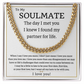 To My Soulmate-Partner for life- Womens Cuban Chain Necklace