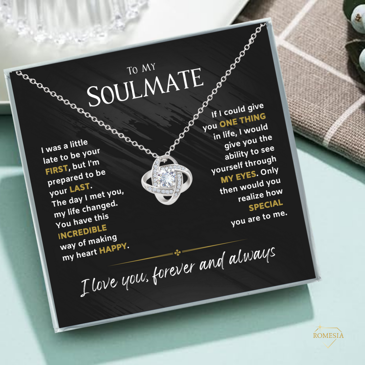Soulmate-One thing in life-Love Knot Necklace