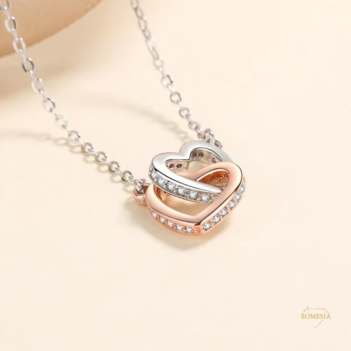To My Bonus Daughter-Family Love- Interlocking Hearts Pendent