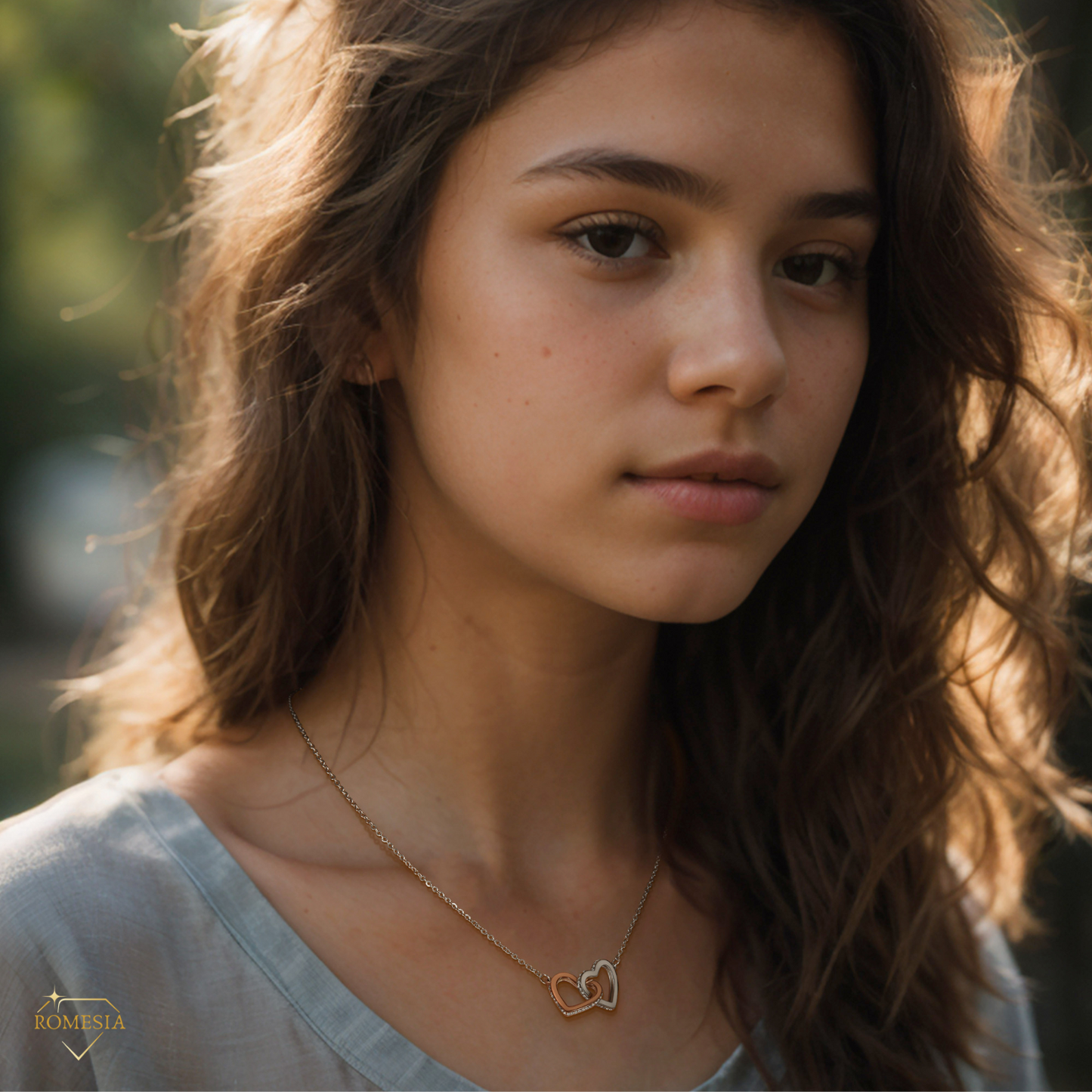 To My Bonus Daughter-Family Love- Interlocking Hearts Pendent