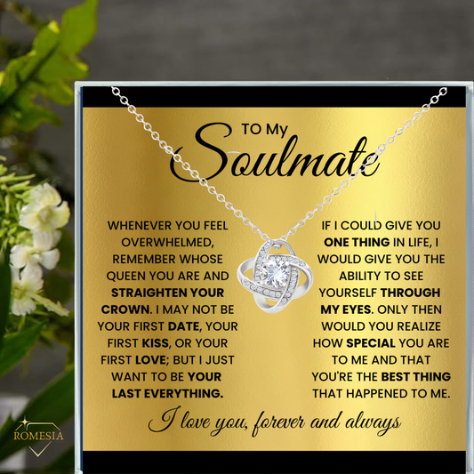 To My Soulmate-Queen-Love Knot Necklace