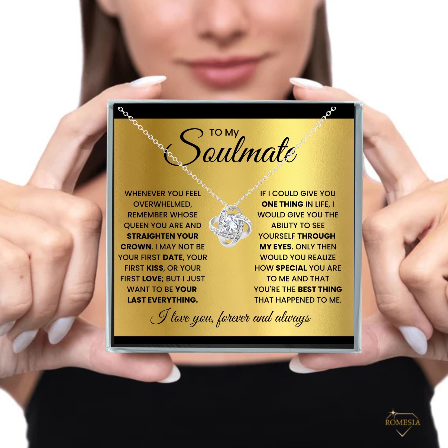 To My Soulmate-Queen-Love Knot Necklace