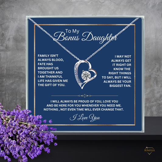 To My Bonus Daughter-Fate has brought us together-Forever Love Necklace