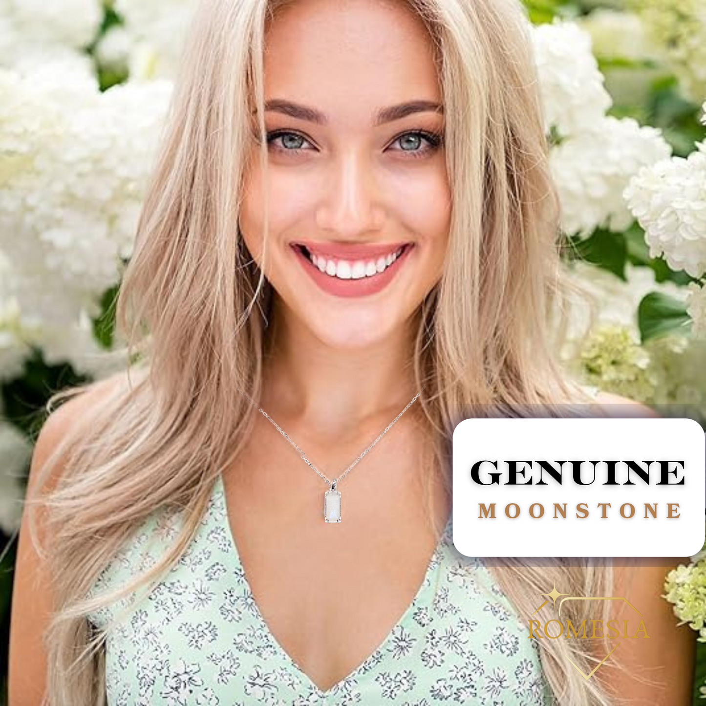 Real Genuine Moonstone - "Celebrate" Sterling Silver Pendent, with card