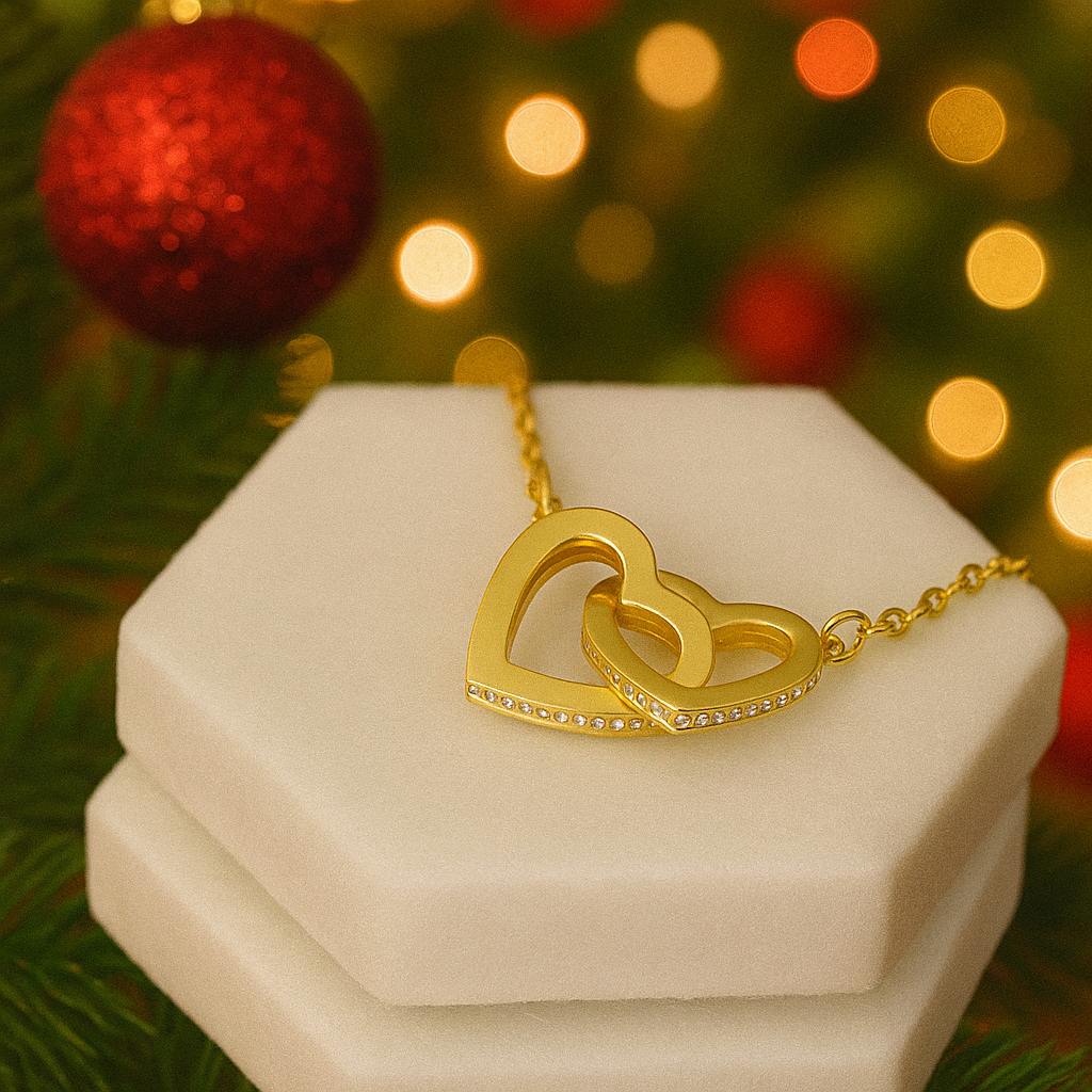 To My Granddaughter- Endless Light-Interlocking Hearts Pendent