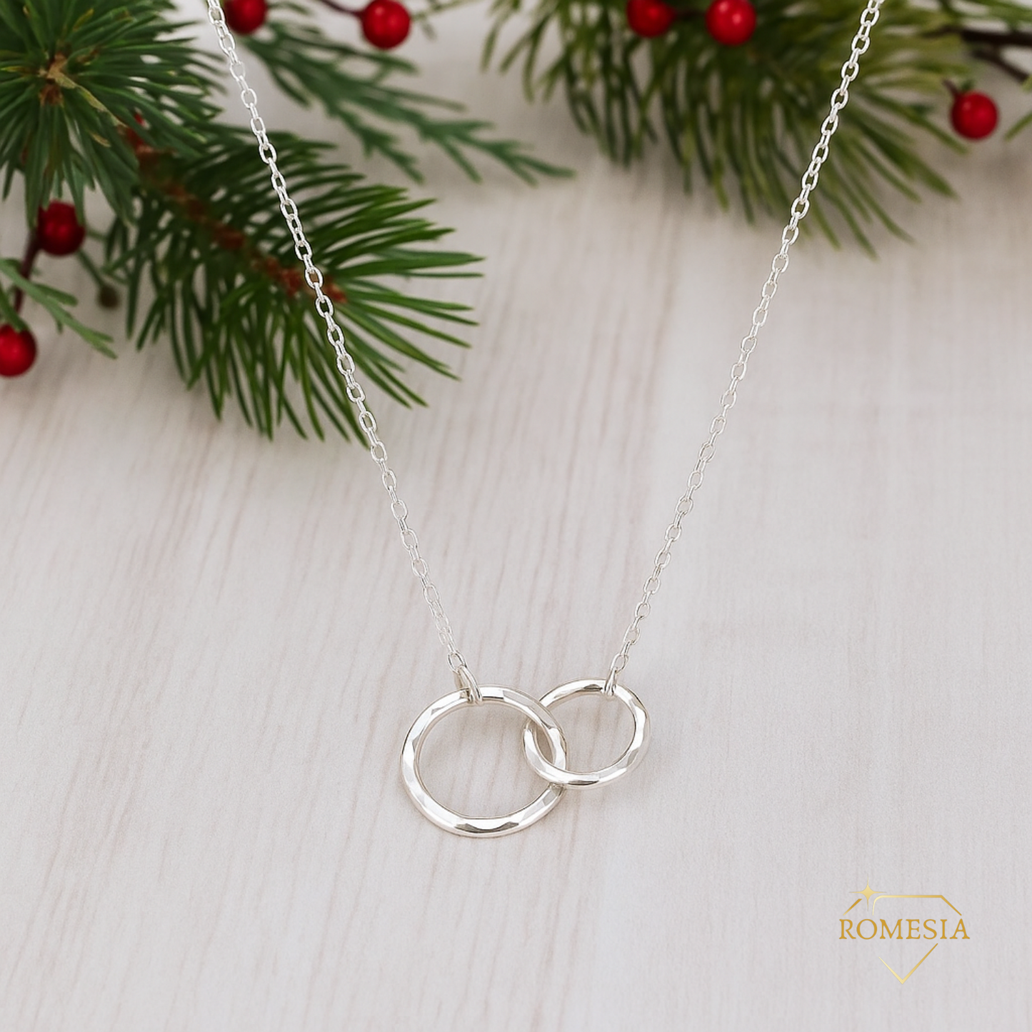 To My Daughter- Endless Light- Sterling Silver Double Ring Pendent