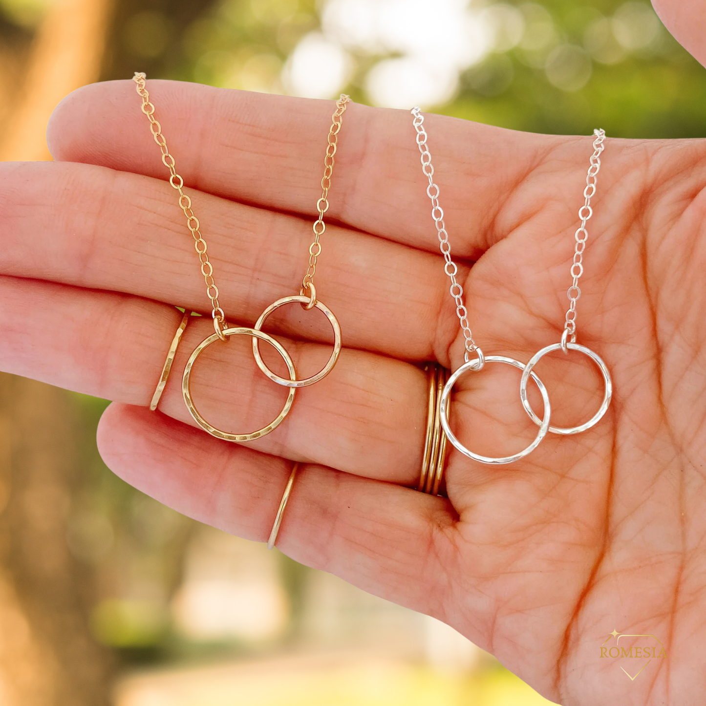 To My Granddaughter- Endless Light-Sterling Silver Double Ring Pendent