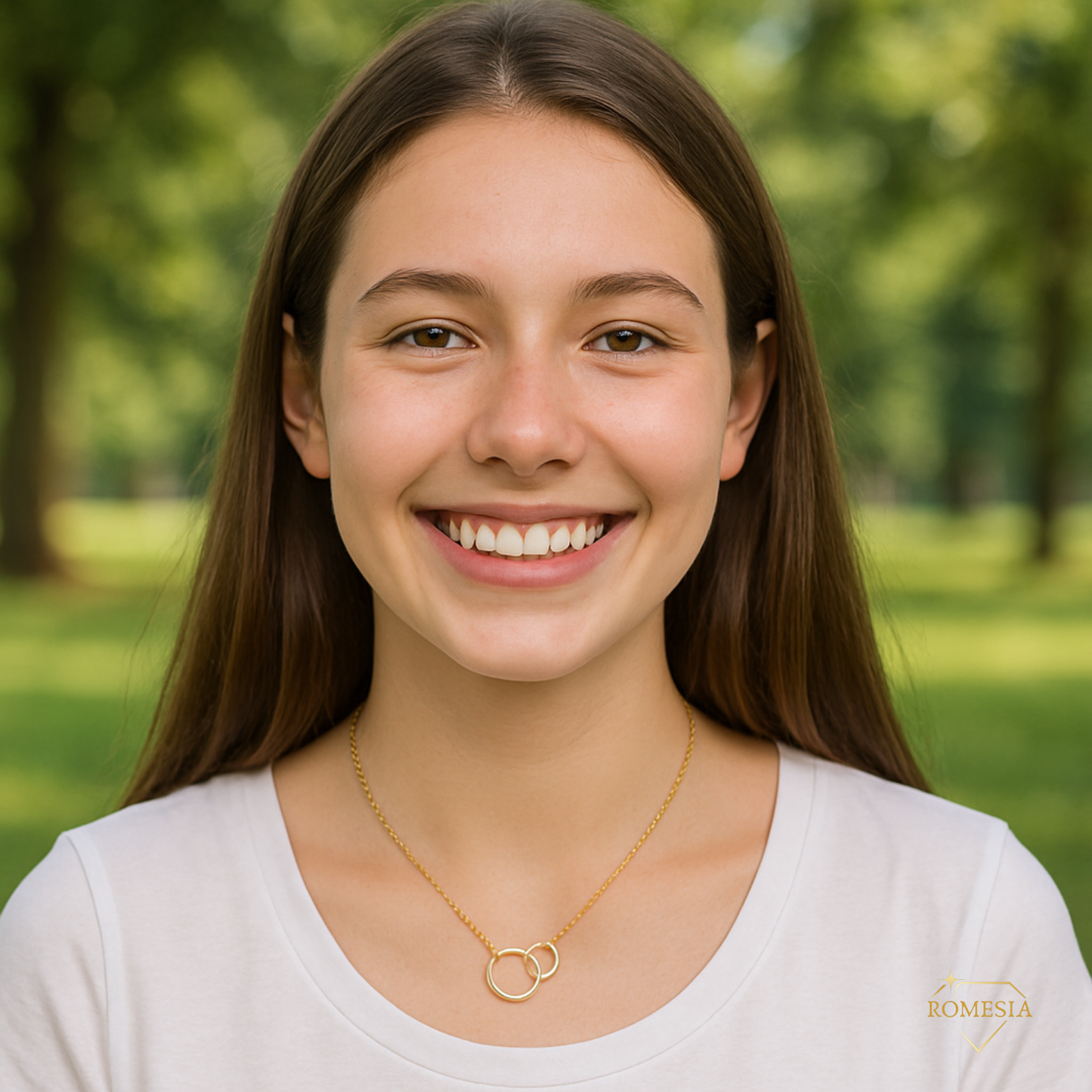 To My Granddaughter- Endless Light-Sterling Silver Double Ring Pendent