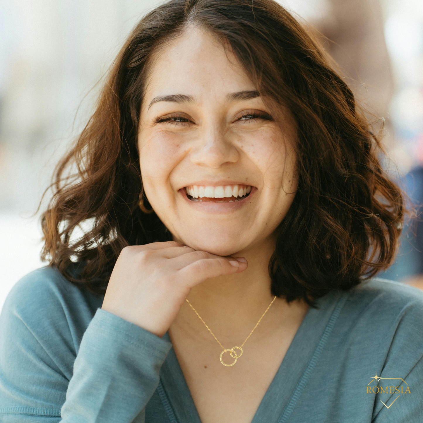 To My Daughter- Endless Light- Sterling Silver Double Ring Pendent