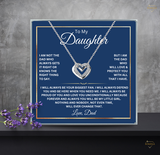 To My Daughter- Your Biggest Fan- Double Heart Pendent