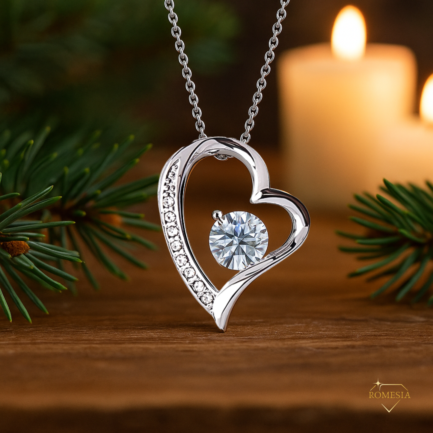 Daughter from Dad Forever Love Heart Pedent-Crown