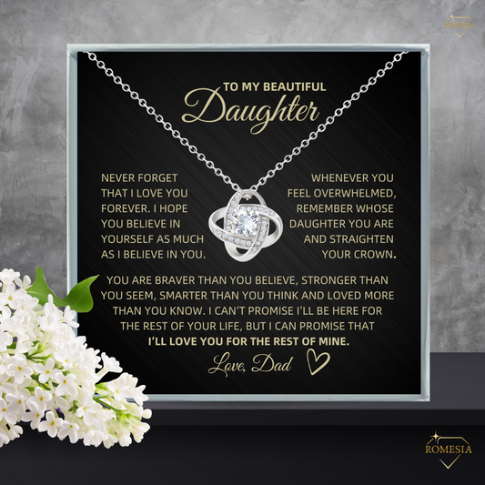 To My Beautiful Daughter- Crown- Forever Love Necklace